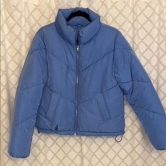 h&m blue puffer jacket